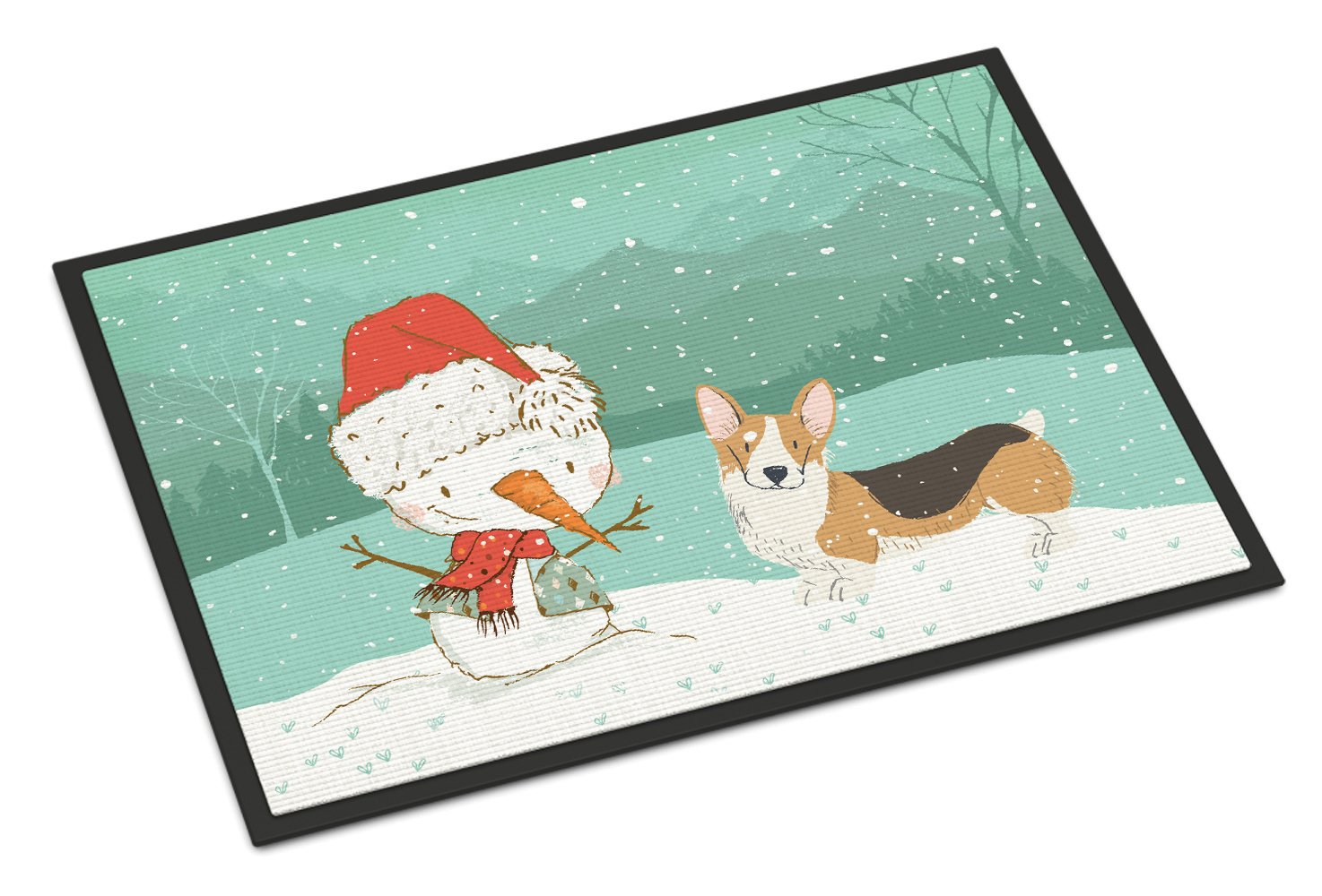 Tricolor Pembroke Corgi Snowman Christmas Indoor or Outdoor Mat 24x36 CK2061JMAT by Caroline's Treasures