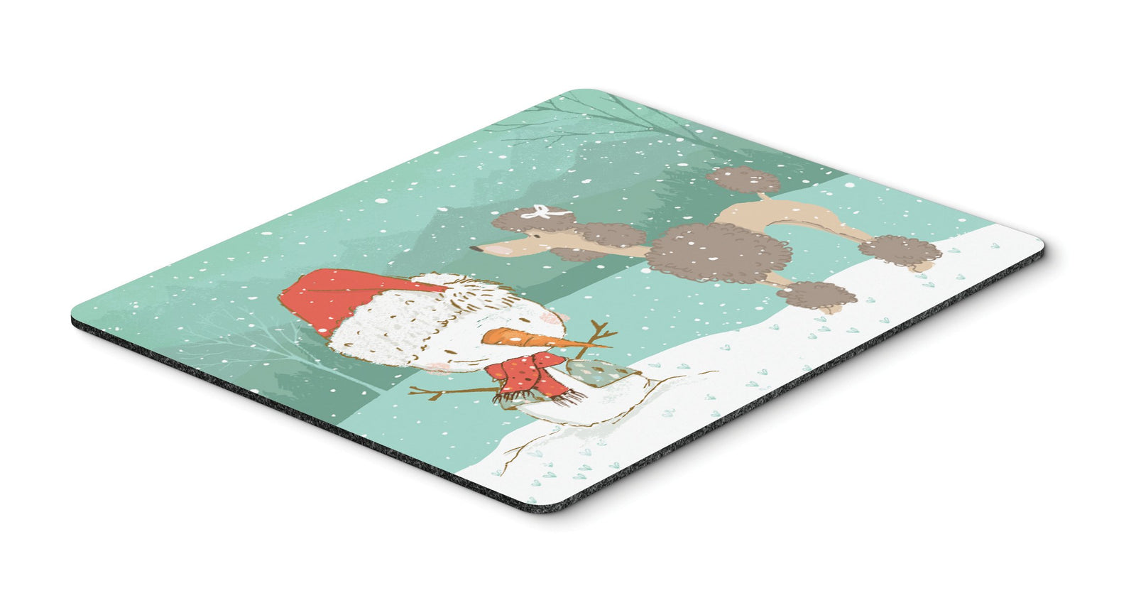 Chocolate Poodle Snowman Christmas Mouse Pad, Hot Pad or Trivet CK2065MP by Caroline's Treasures
