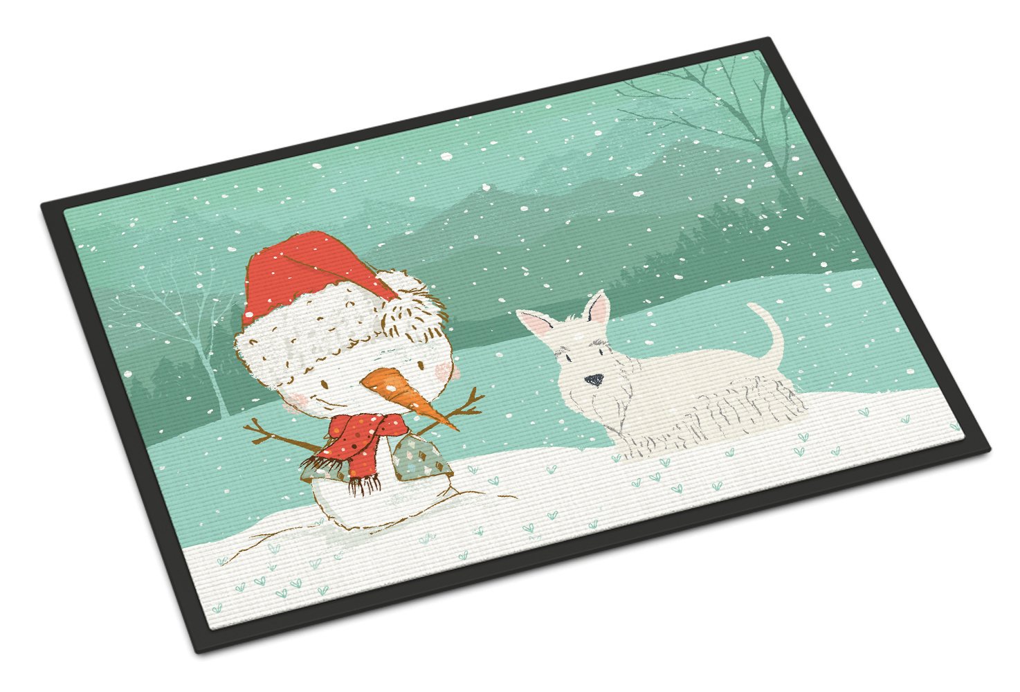 Wheaten Scottish Terrier Snowman Christmas Indoor or Outdoor Mat 24x36 CK2069JMAT by Caroline's Treasures
