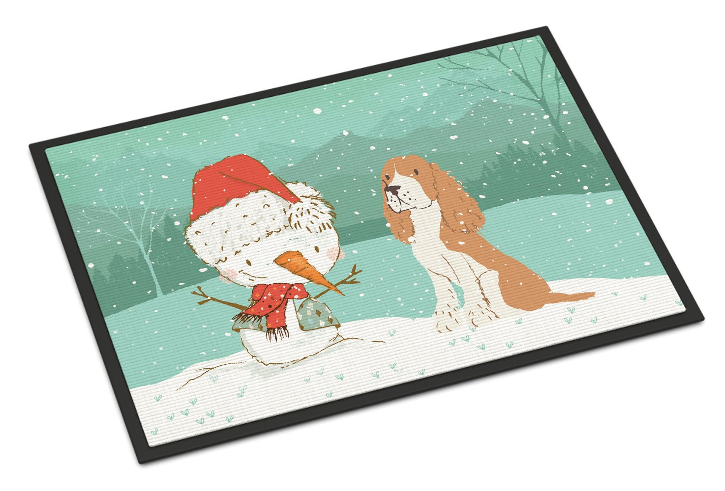 Red Spaniel Snowman Christmas Indoor or Outdoor Mat 24x36 CK2072JMAT by Caroline's Treasures