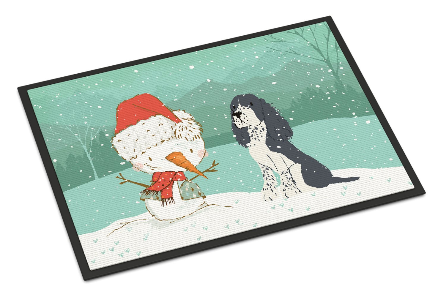 English Springer Spaniel Snowman Christmas Indoor or Outdoor Mat 24x36 CK2073JMAT by Caroline's Treasures