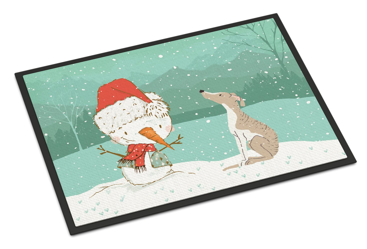 Whippet Snowman Christmas Indoor or Outdoor Mat 24x36 CK2079JMAT by Caroline's Treasures