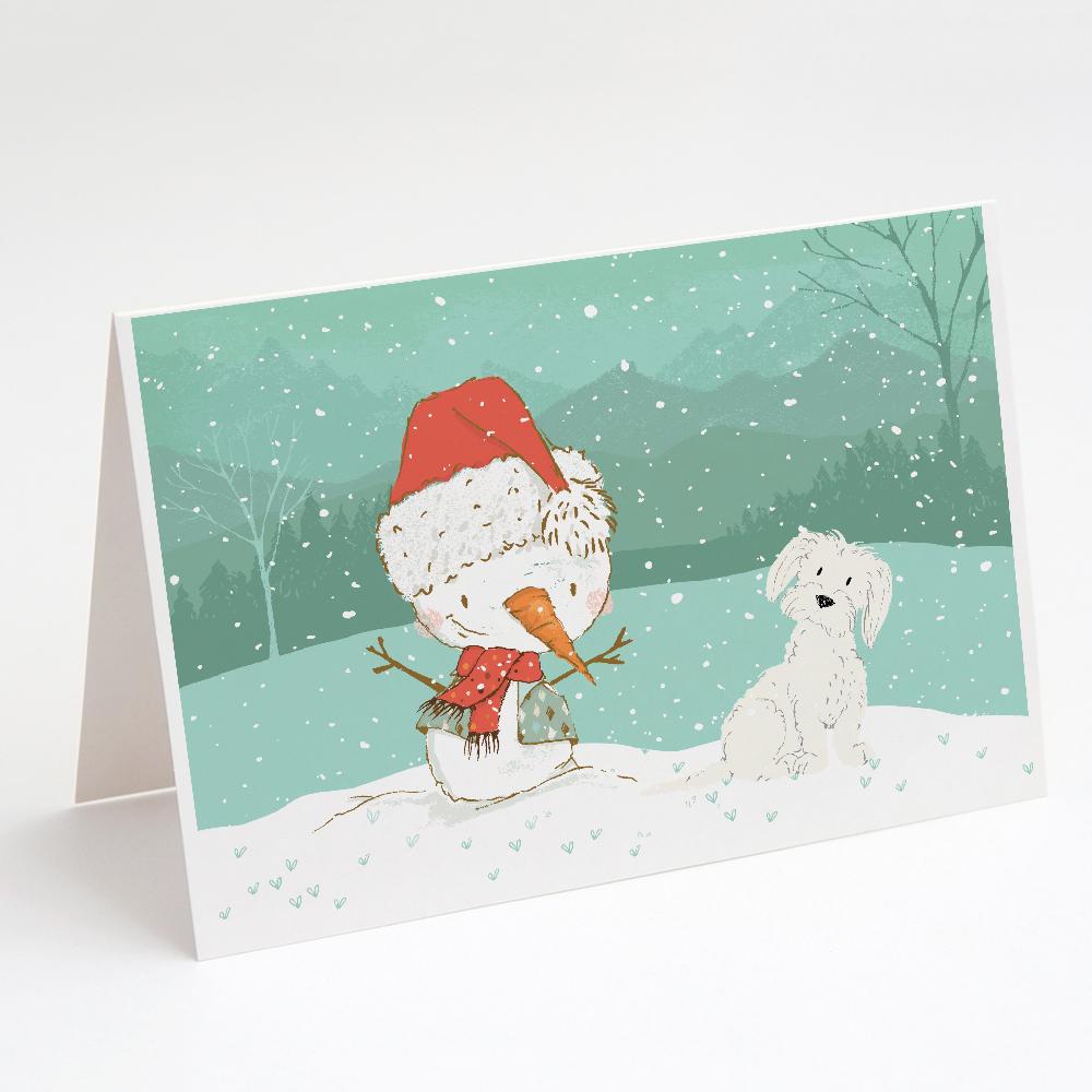 Buy this Maltese Snowman Christmas Greeting Cards and Envelopes Pack of 8