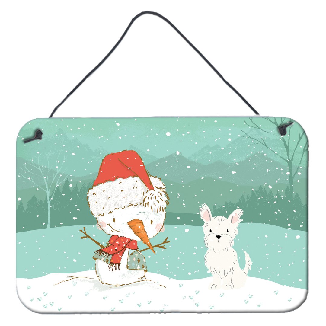 Westie Terrier Snowman Christmas Wall or Door Hanging Prints CK2097DS812 by Caroline's Treasures