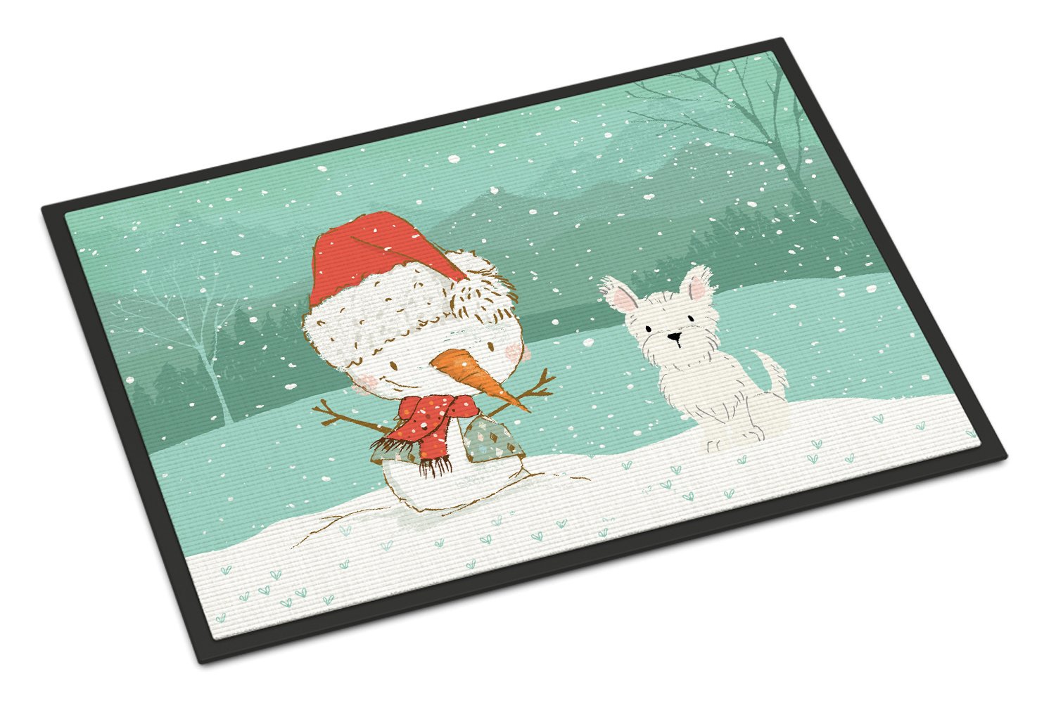 Westie Terrier Snowman Christmas Indoor or Outdoor Mat 24x36 CK2097JMAT by Caroline's Treasures
