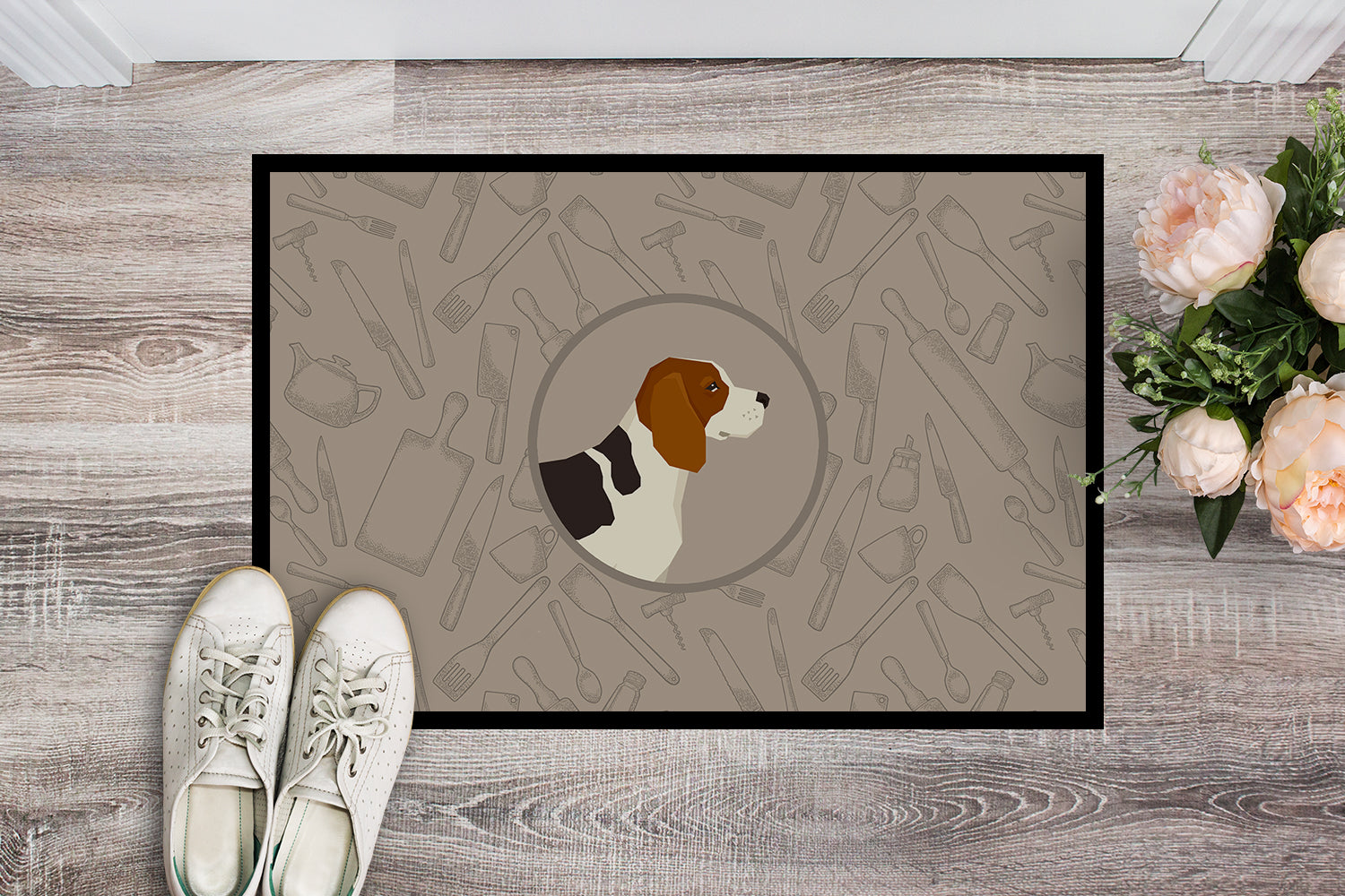 Beagle In the Kitchen Indoor or Outdoor Mat 18x27 CK2166MAT - the-store.com