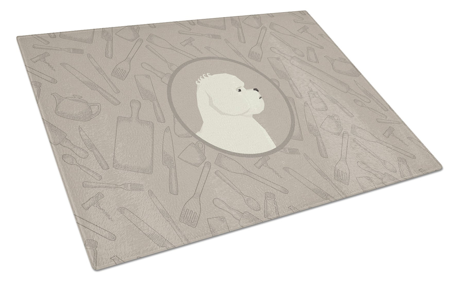 Bichon Frise In the Kitchen Glass Cutting Board Large CK2168LCB by Caroline's Treasures