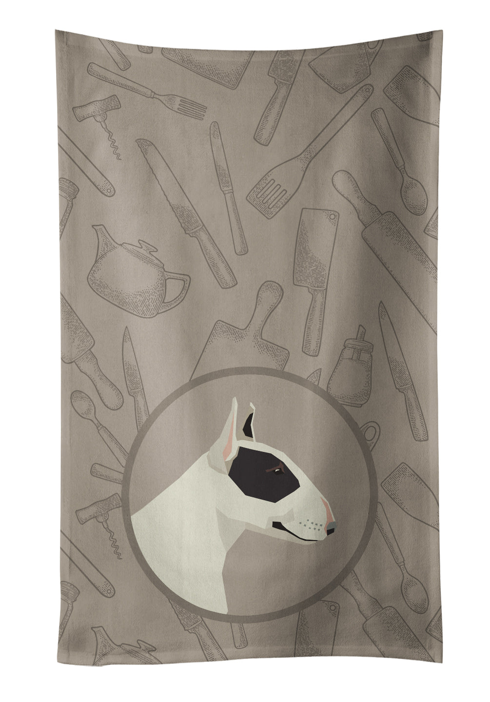 Black and White Bull Terrier In the Kitchen Kitchen Towel CK2174KTWL - the-store.com