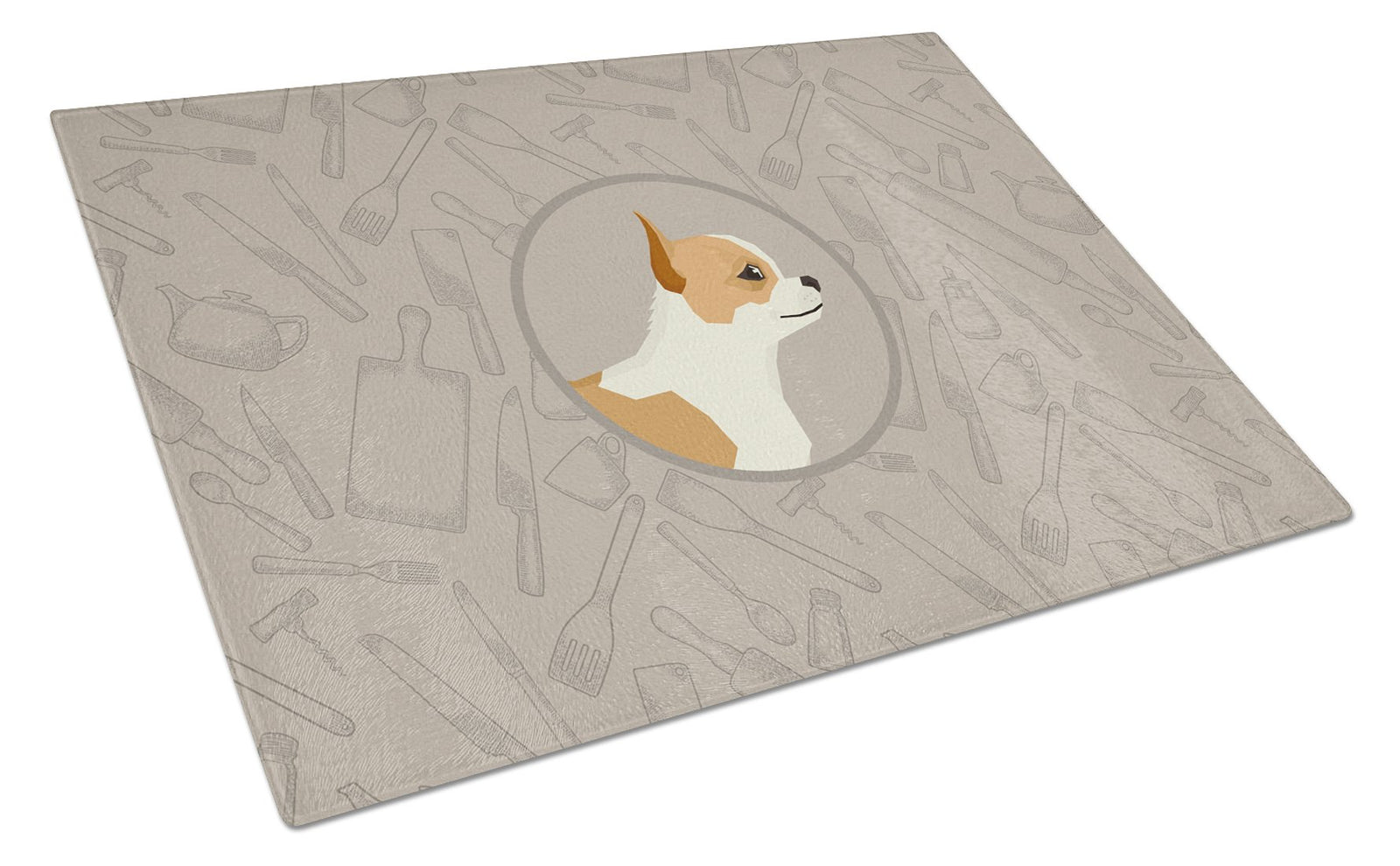Chihuahua In the Kitchen Glass Cutting Board Large CK2177LCB by Caroline's Treasures