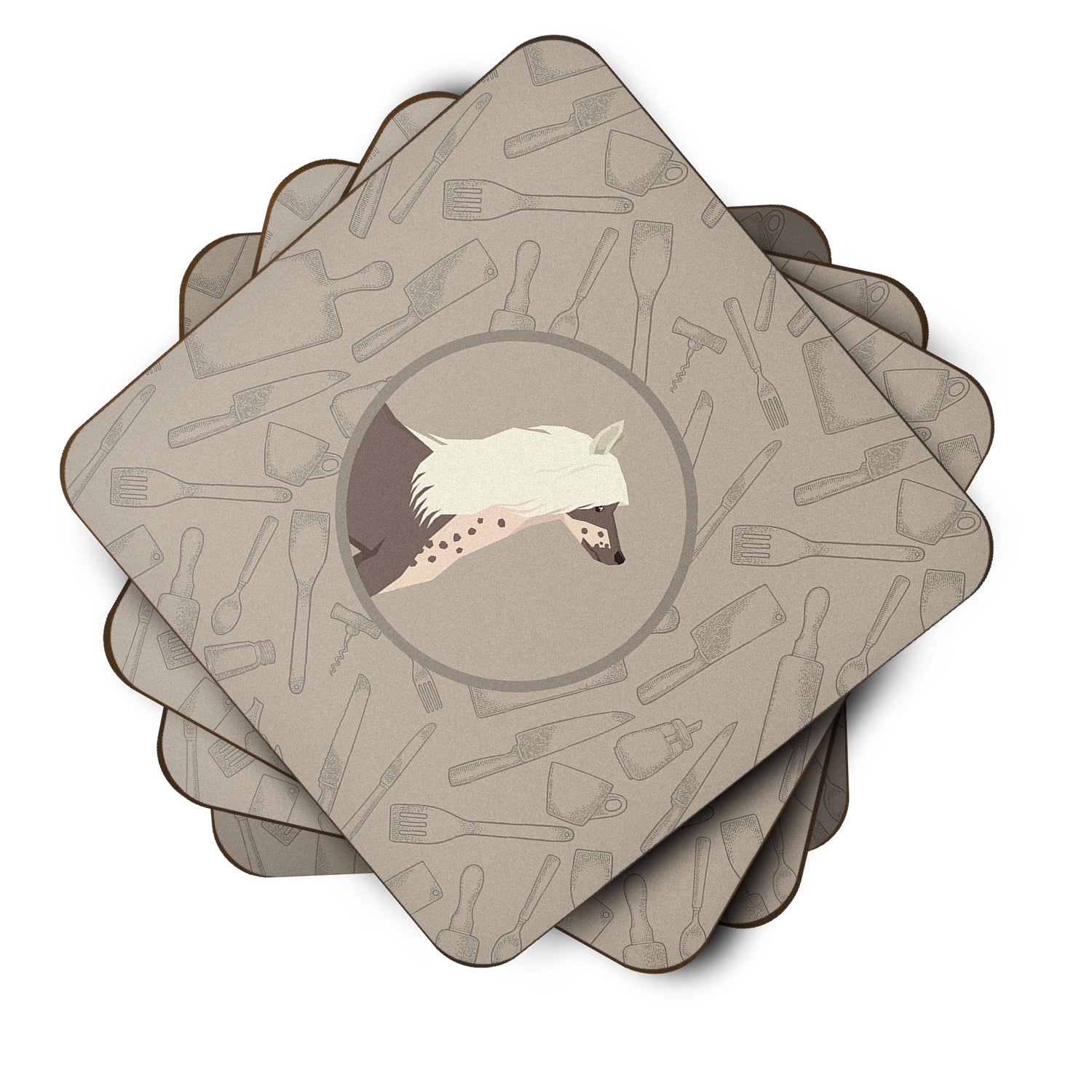 Chinese Crested In the Kitchen Foam Coaster Set of 4 CK2178FC - the-store.com
