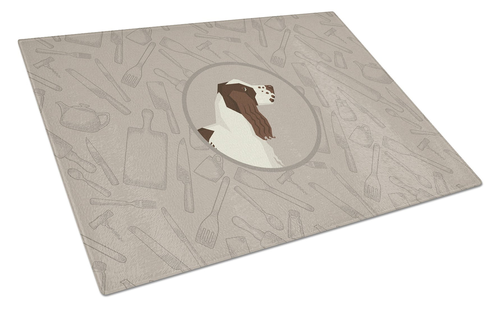 English Springer Spaniel In the Kitchen Glass Cutting Board Large CK2184LCB by Caroline's Treasures