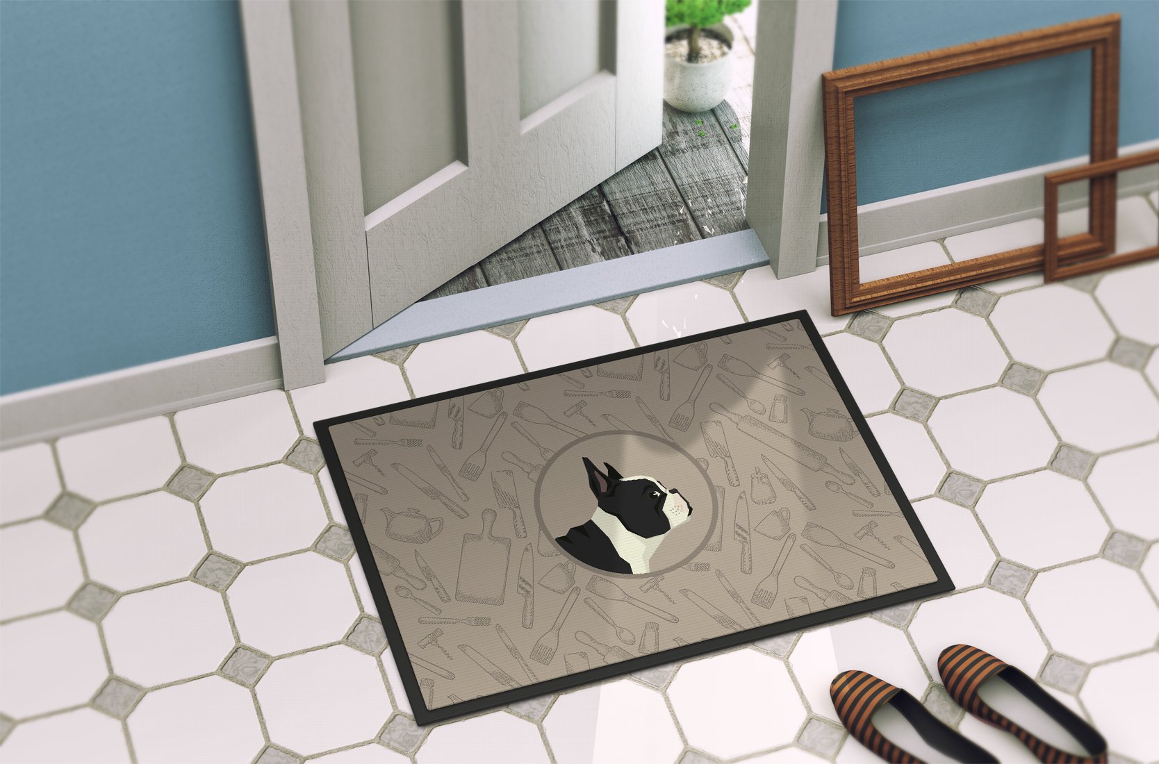 French Bulldog In the Kitchen Indoor or Outdoor Mat 24x36 CK2186JMAT by Caroline's Treasures