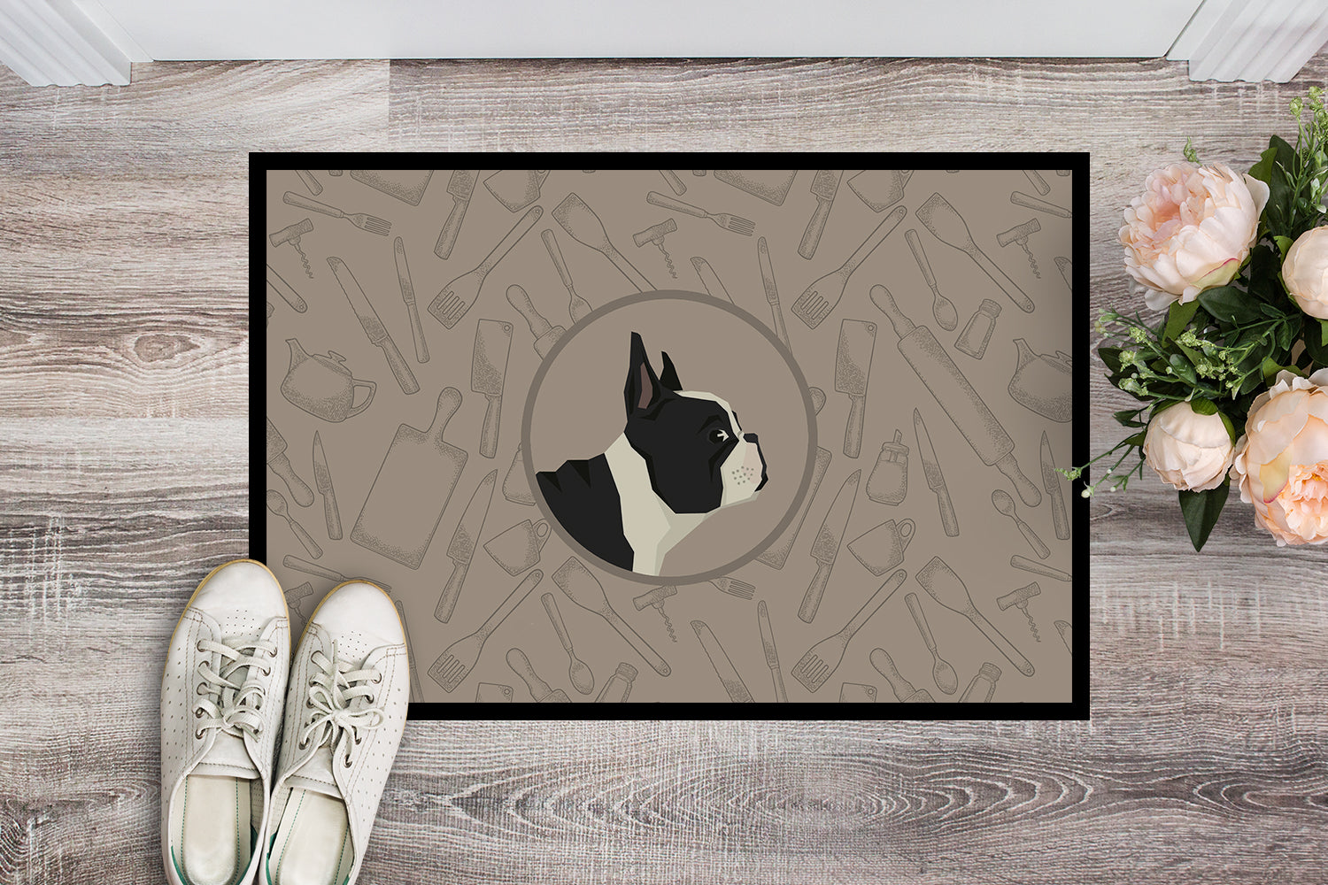 French Bulldog In the Kitchen Indoor or Outdoor Mat 18x27 CK2186MAT - the-store.com
