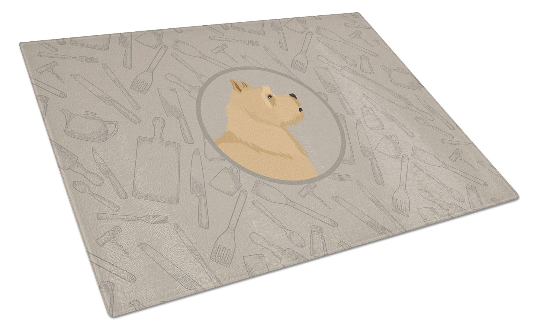 Norwich Terrier In the Kitchen Glass Cutting Board Large CK2198LCB by Caroline's Treasures