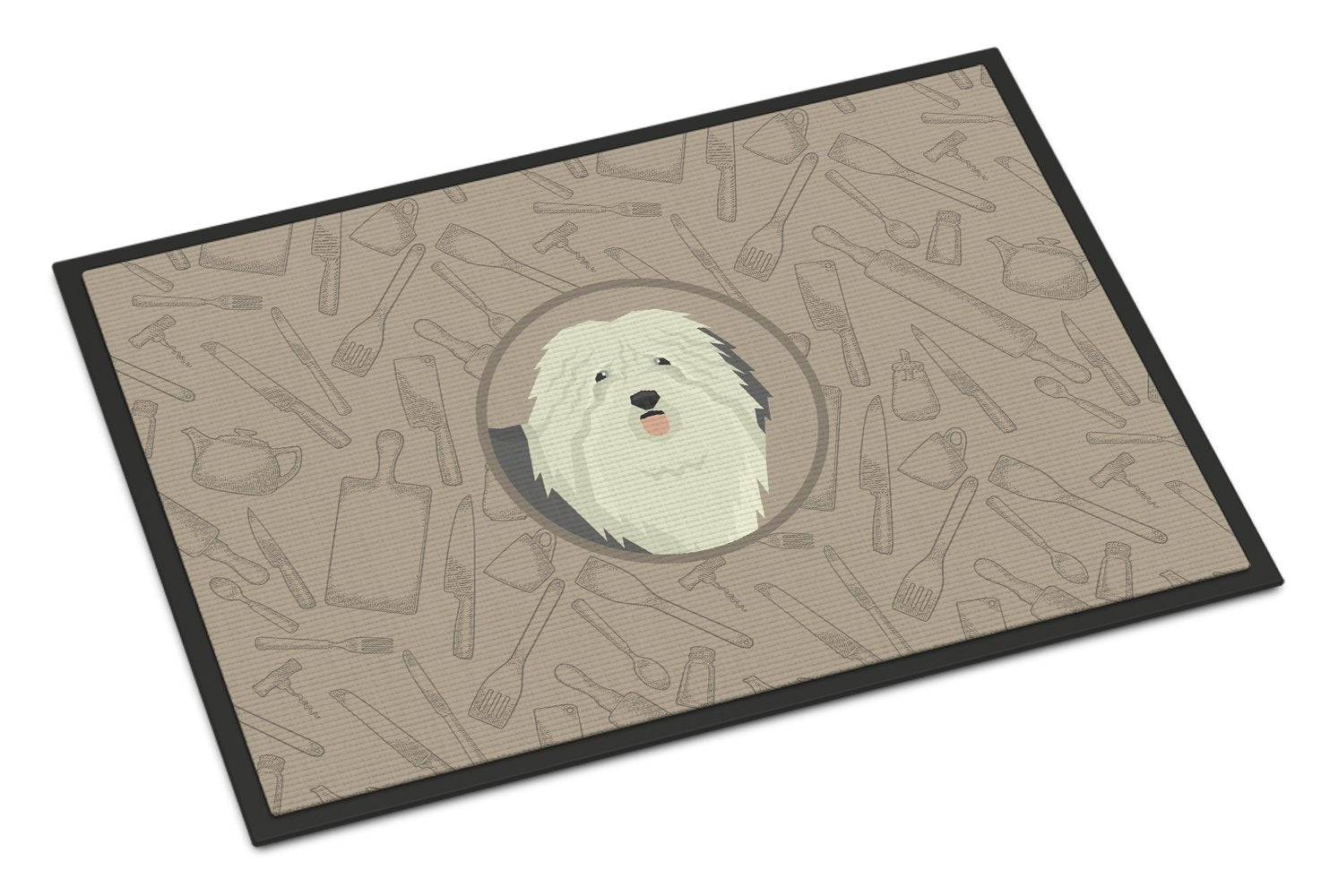 Old English Sheepdog In the Kitchen Indoor or Outdoor Mat 24x36 CK2199JMAT by Caroline's Treasures