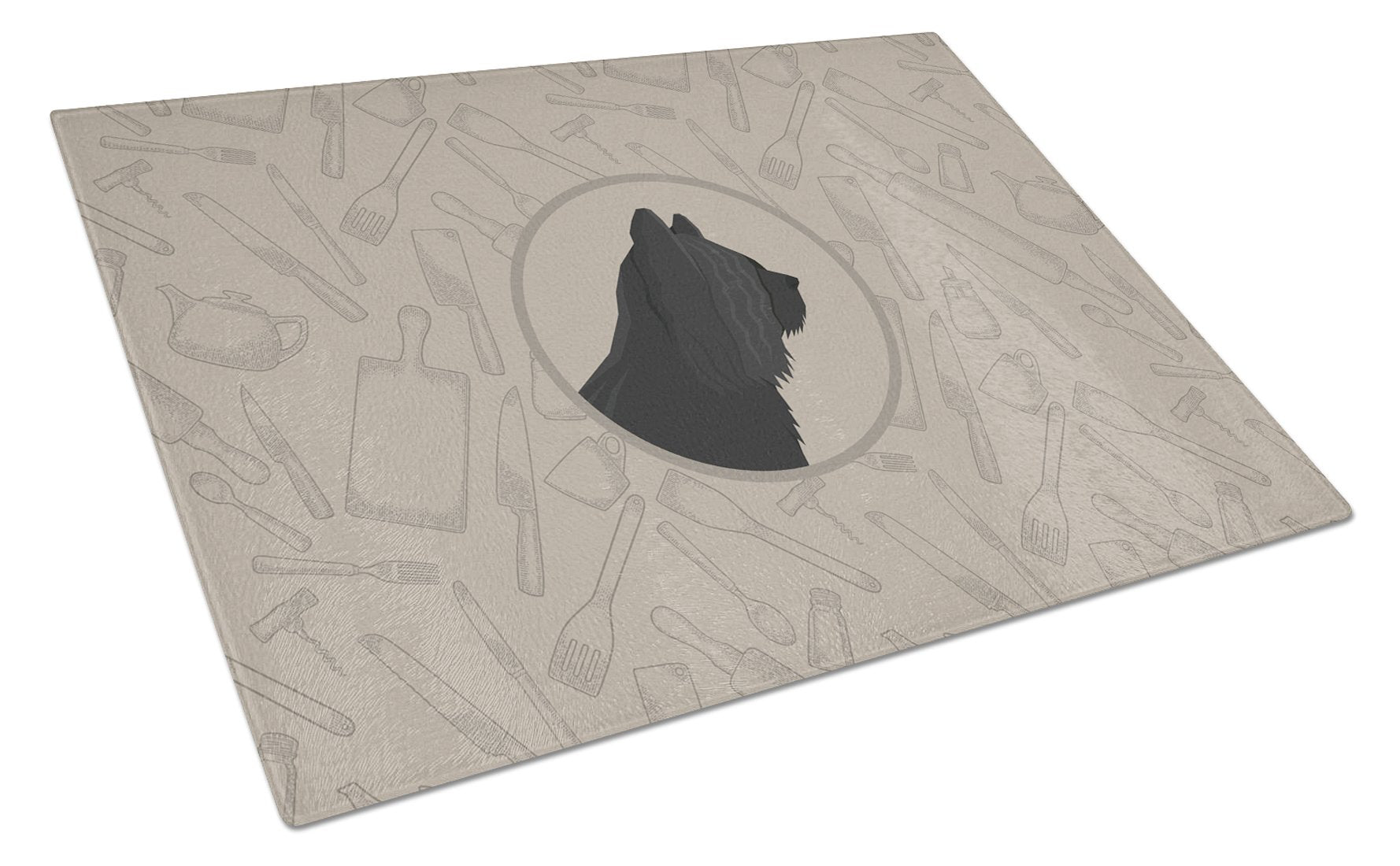 Skye Terrier In the Kitchen Glass Cutting Board Large CK2211LCB by Caroline's Treasures