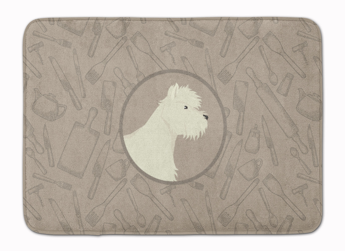 Westie In the Kitchen Machine Washable Memory Foam Mat CK2216RUG - the-store.com