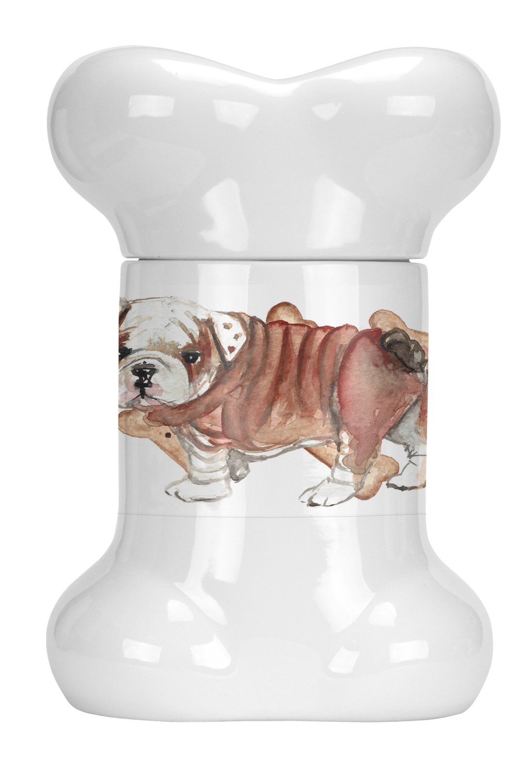 English Bulldog Puppy Bone Shaped Treat Jar CK2368BSTJ by Caroline&#39;s Treasures