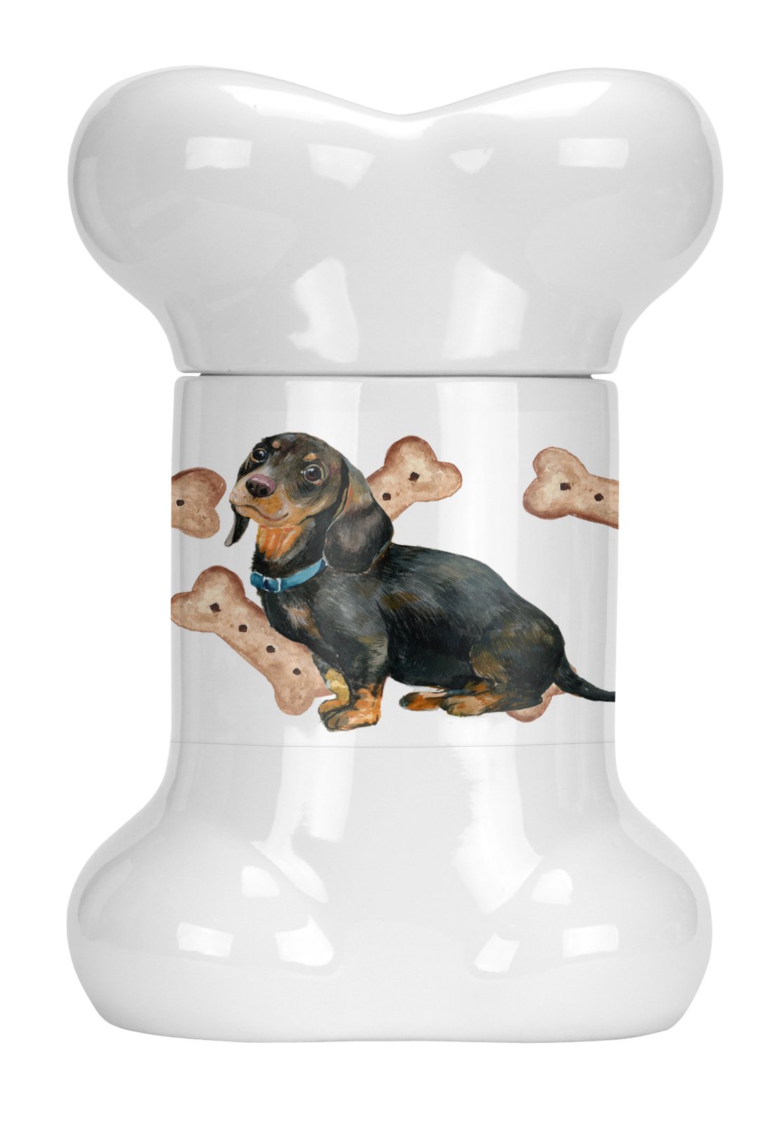 Black and Tan Dachshund Puppy Bone Shaped Treat Jar CK2382BSTJ by Caroline&#39;s Treasures