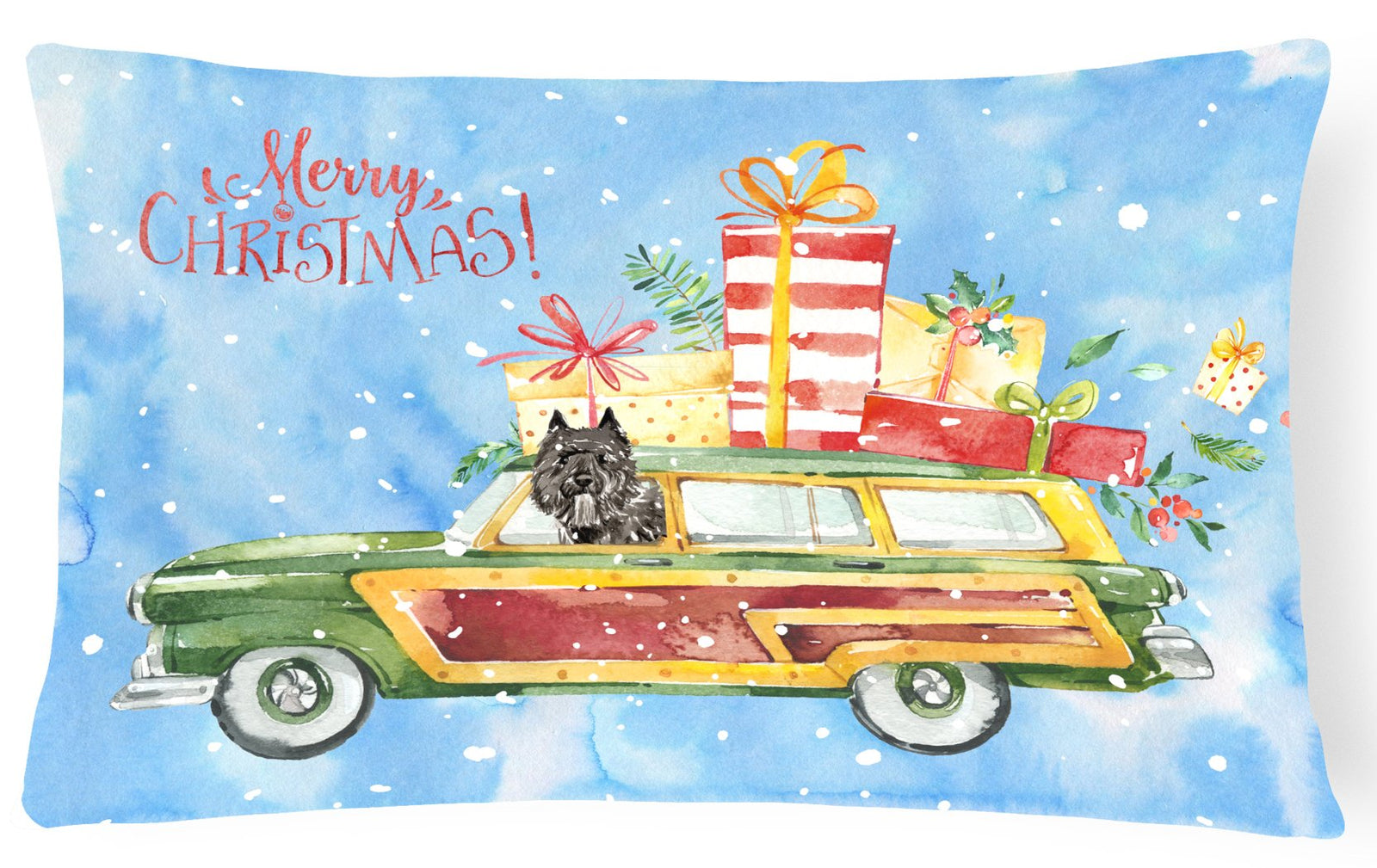 Merry Christmas Bouvier des Flandres Canvas Fabric Decorative Pillow CK2398PW1216 by Caroline's Treasures