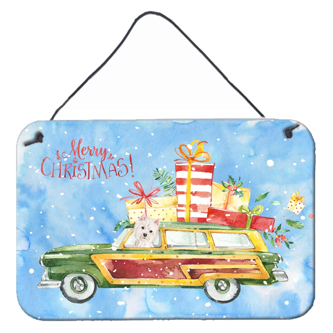 Merry Christmas Westie Wall or Door Hanging Prints CK2441DS812 by Caroline's Treasures