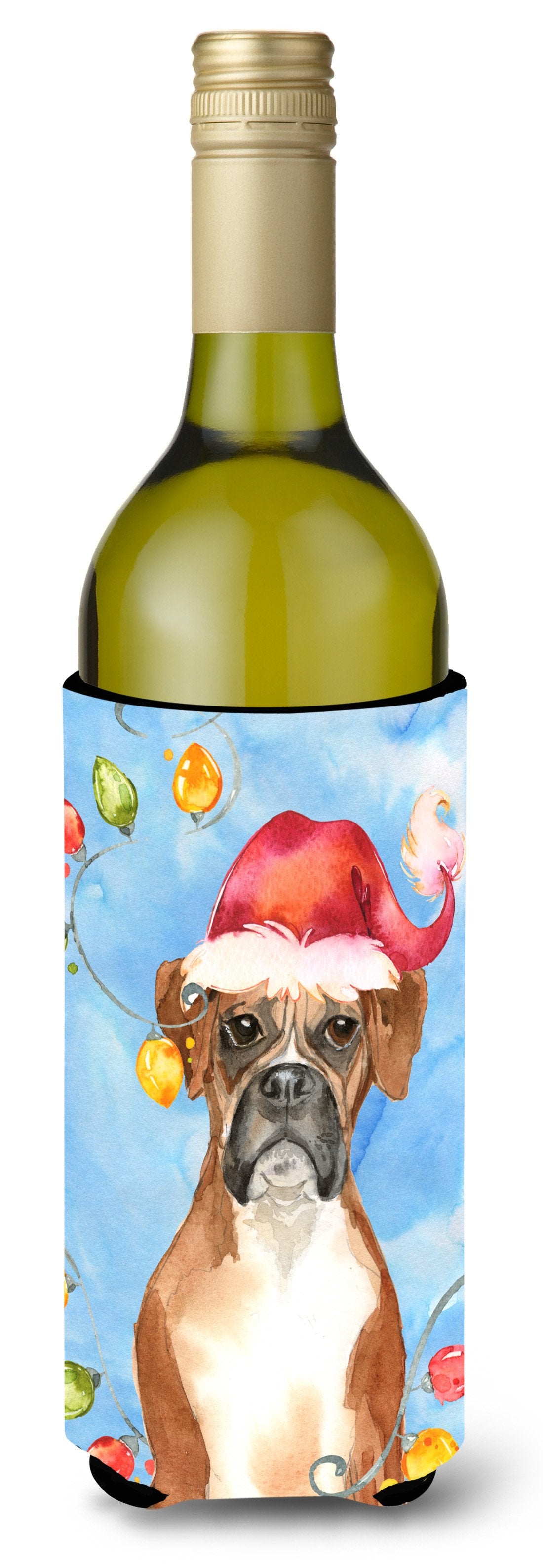 Christmas Lights Boxer Wine Bottle Beverage Insulator Hugger CK2468LITERK by Caroline's Treasures