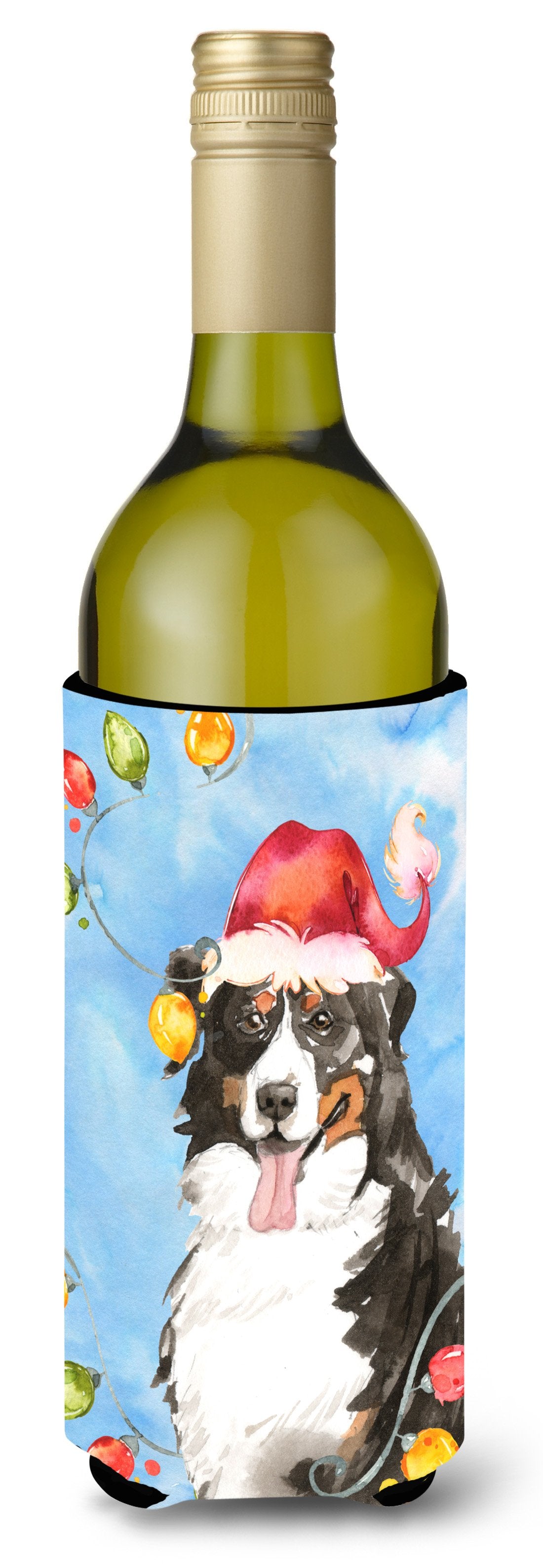 Christmas Lights Bernese Mountain Dog Wine Bottle Beverage Insulator Hugger CK2469LITERK by Caroline's Treasures