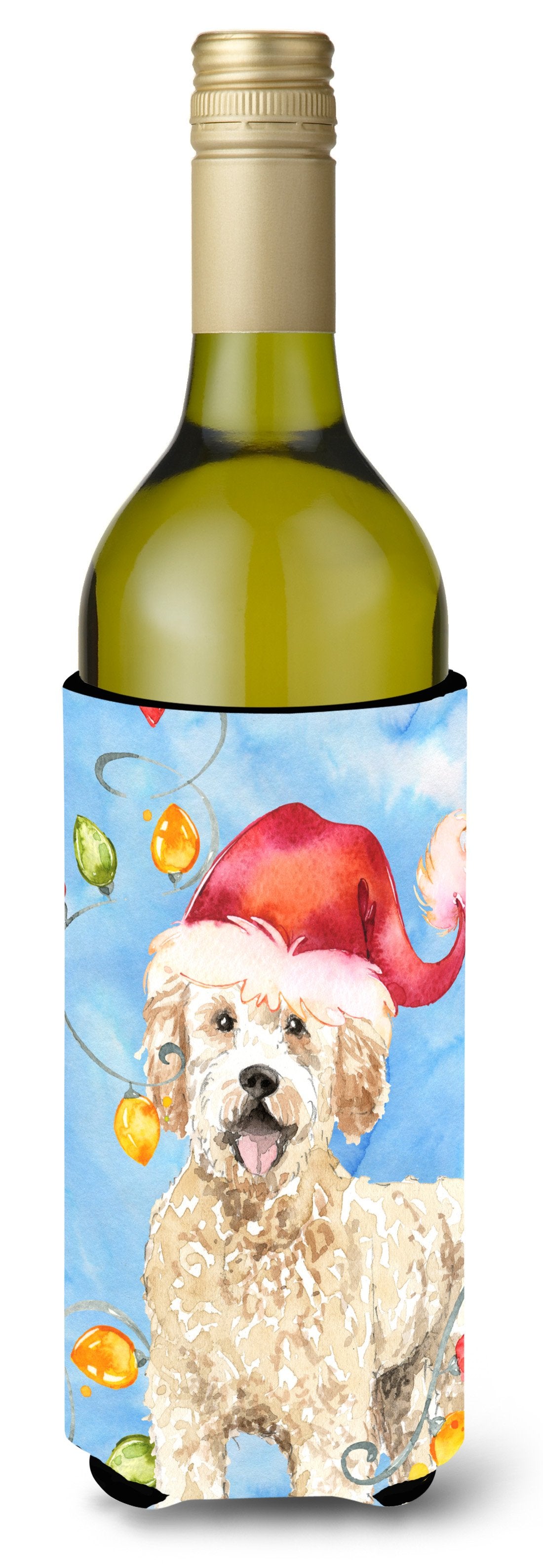 Christmas Lights Goldendoodle Wine Bottle Beverage Insulator Hugger CK2478LITERK by Caroline's Treasures