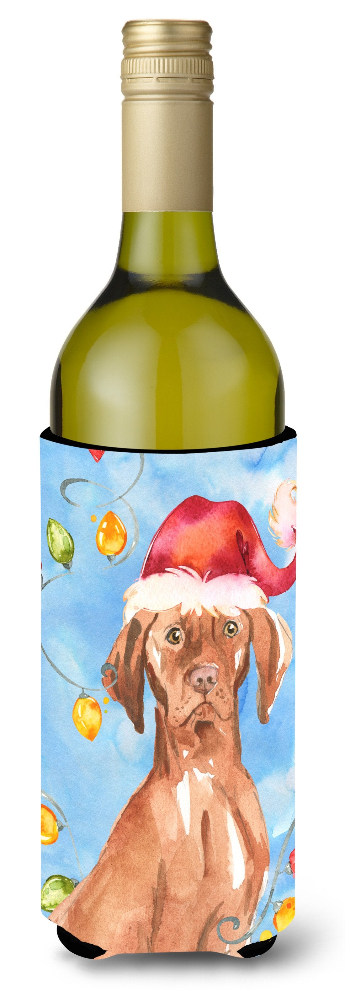 Christmas Lights Vizsla Wine Bottle Beverage Insulator Hugger CK2480LITERK by Caroline's Treasures