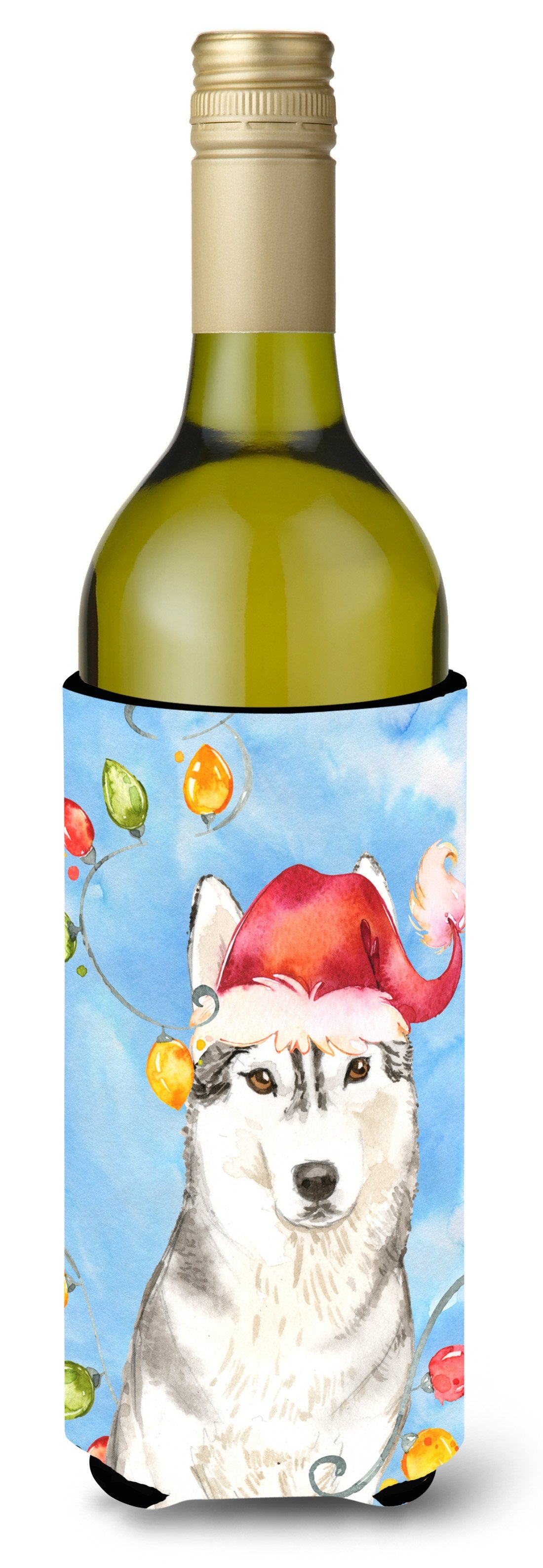 Christmas Lights Siberian Husky Wine Bottle Beverage Insulator Hugger CK2495LITERK by Caroline's Treasures