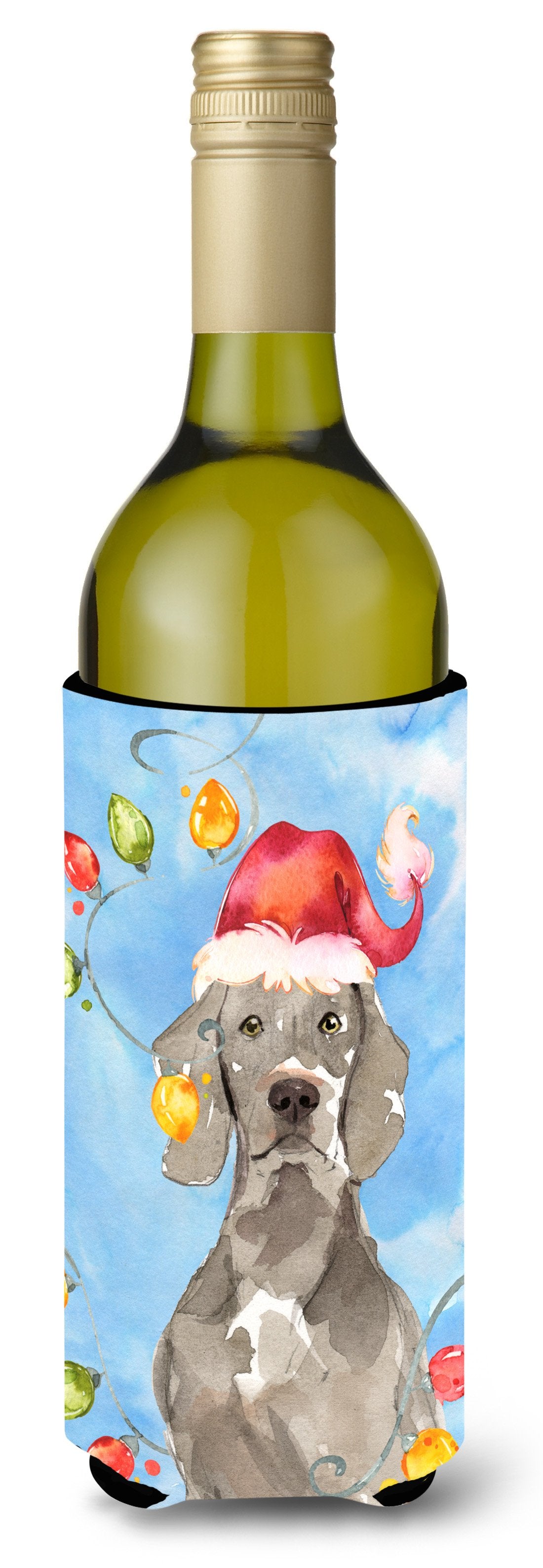 Christmas Lights Weimaraner Wine Bottle Beverage Insulator Hugger CK2497LITERK by Caroline's Treasures