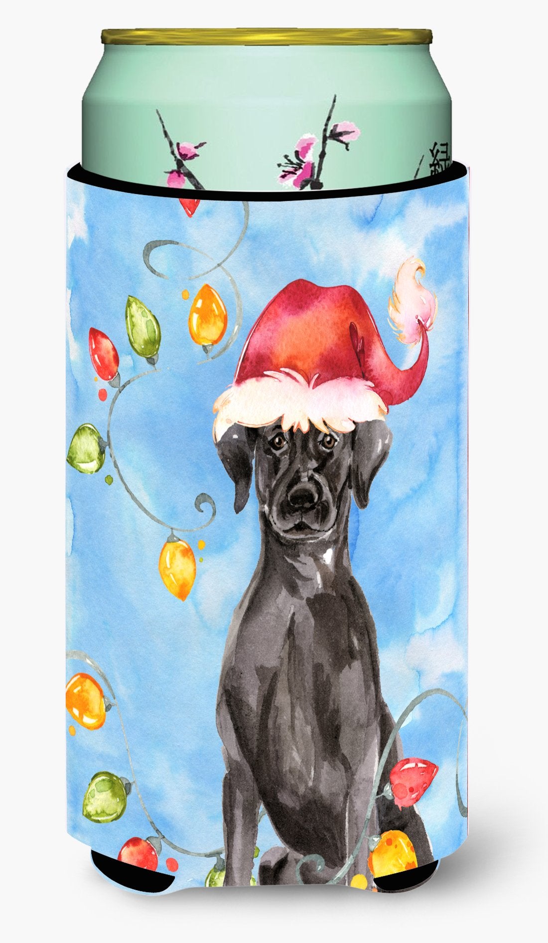 Christmas Lights Black Labrador Retriever Tall Boy Beverage Insulator Hugger CK2505TBC by Caroline's Treasures