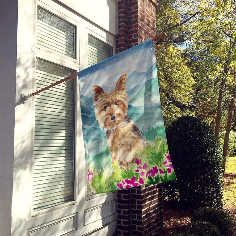 Mountian Flowers Yorkshire Terrier Yorkie Flag Canvas House Size CK2512CHF