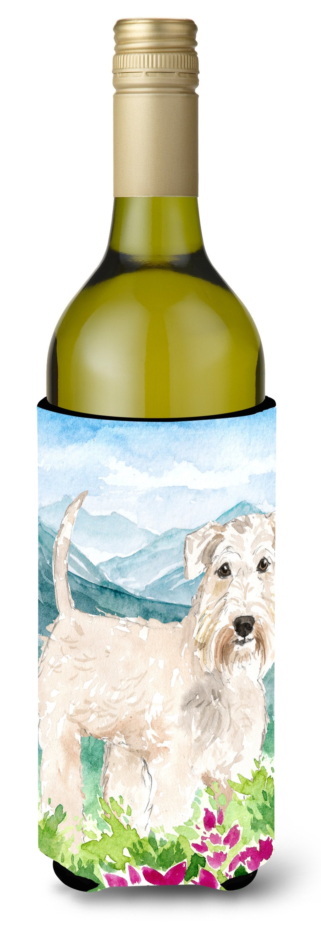 Mountian Flowers Wheaten Terrier Wine Bottle Beverage Insulator Hugger CK2515LITERK by Caroline's Treasures