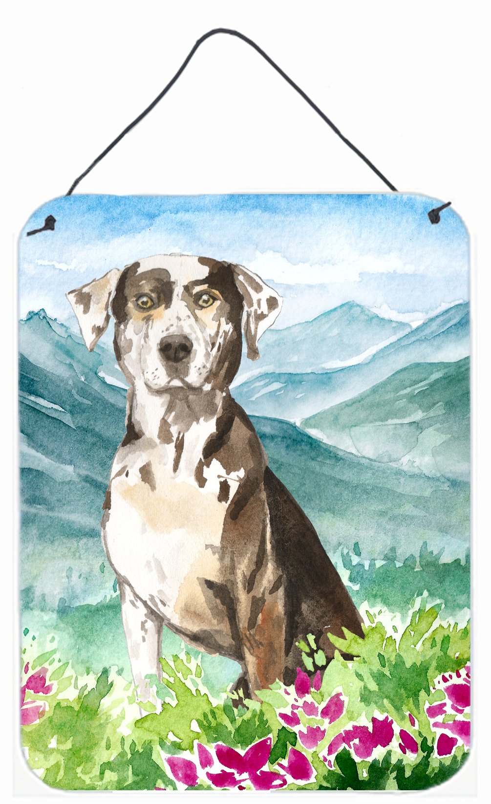 Mountain Flowers Catahoula Leopard Dog Wall or Door Hanging Prints CK2540DS1216 by Caroline's Treasures