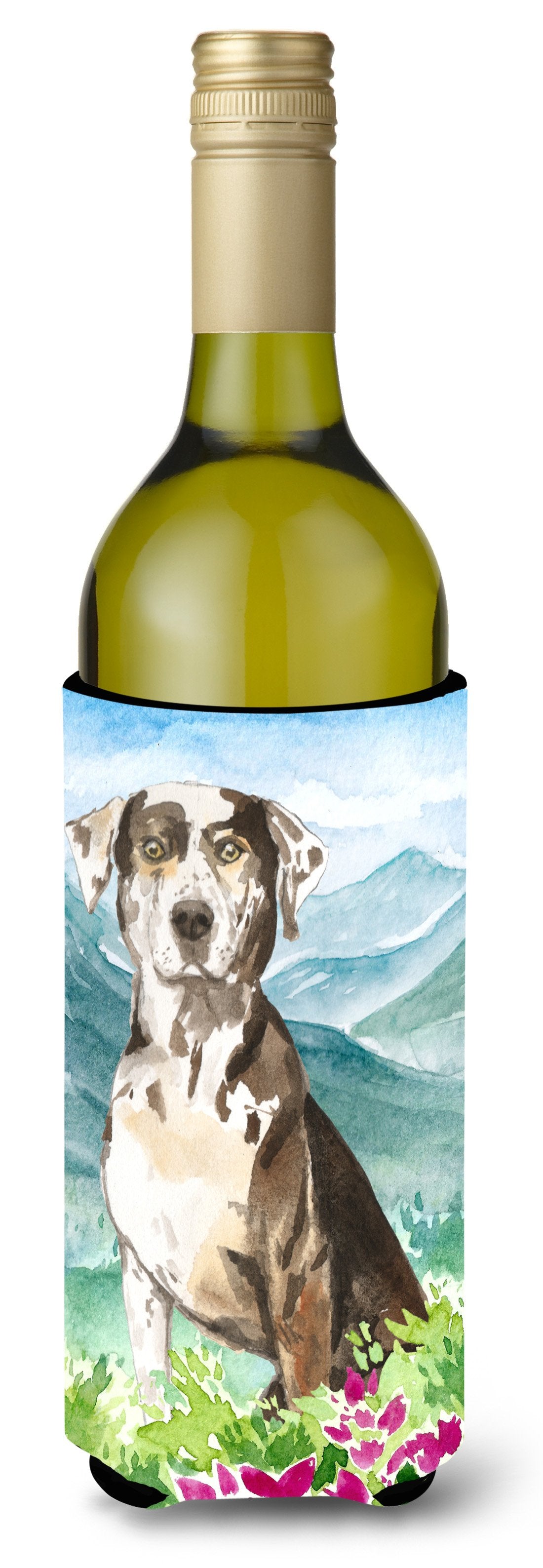 Mountain Flowers Catahoula Leopard Dog Wine Bottle Beverage Insulator Hugger CK2540LITERK by Caroline's Treasures