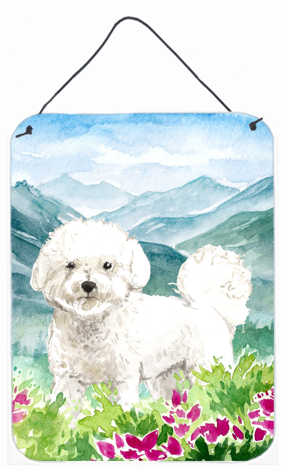 Mountain Flowers Bichon Frise Wall or Door Hanging Prints CK2546DS1216 by Caroline's Treasures