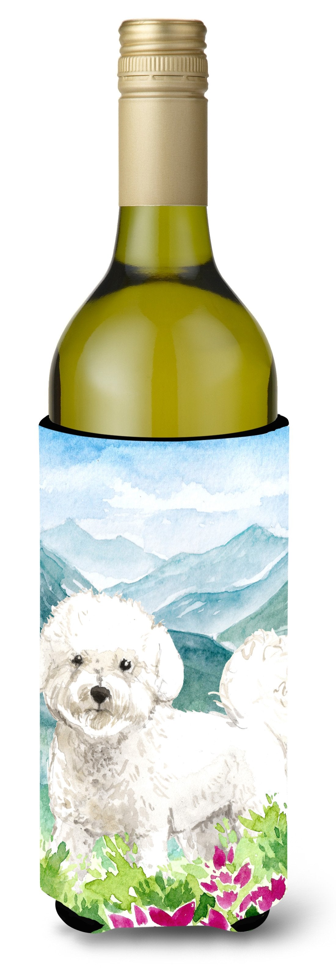 Mountain Flowers Bichon Frise Wine Bottle Beverage Insulator Hugger CK2546LITERK by Caroline's Treasures