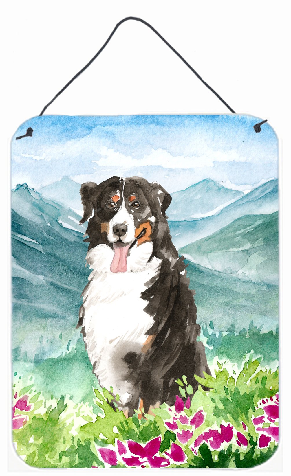 Mountain Flowers Bernese Mountain Dog Wall or Door Hanging Prints CK2547DS1216 by Caroline's Treasures