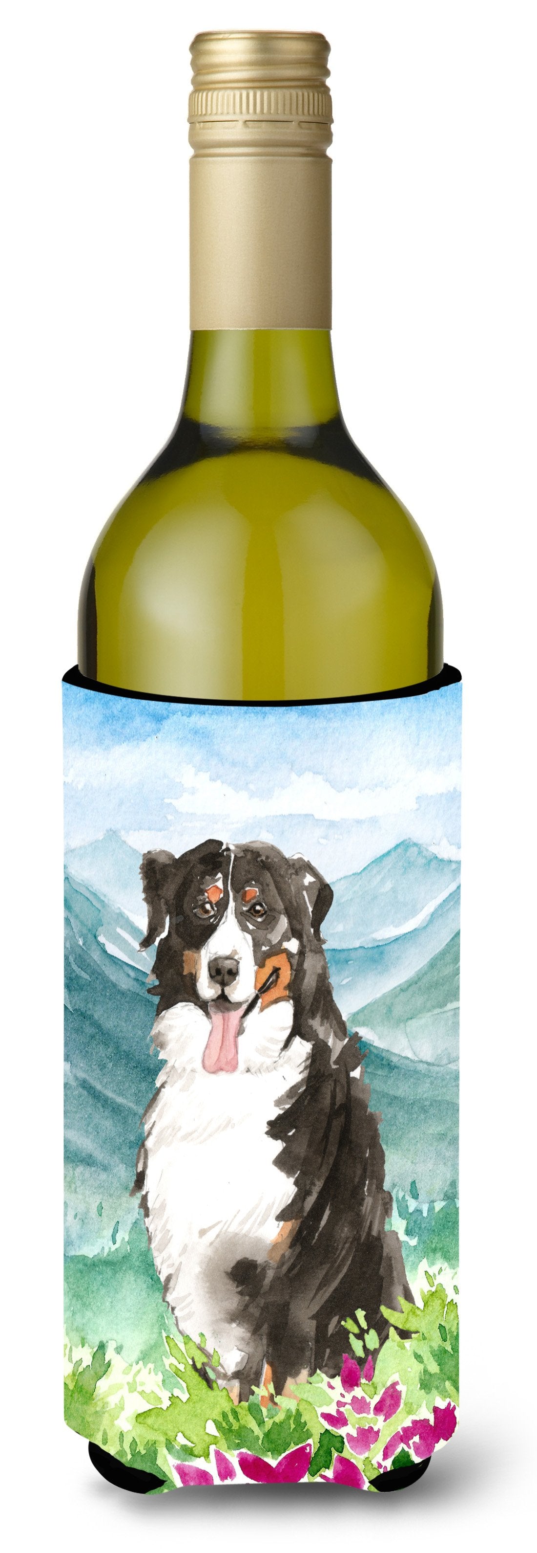 Mountain Flowers Bernese Mountain Dog Wine Bottle Beverage Insulator Hugger CK2547LITERK by Caroline's Treasures