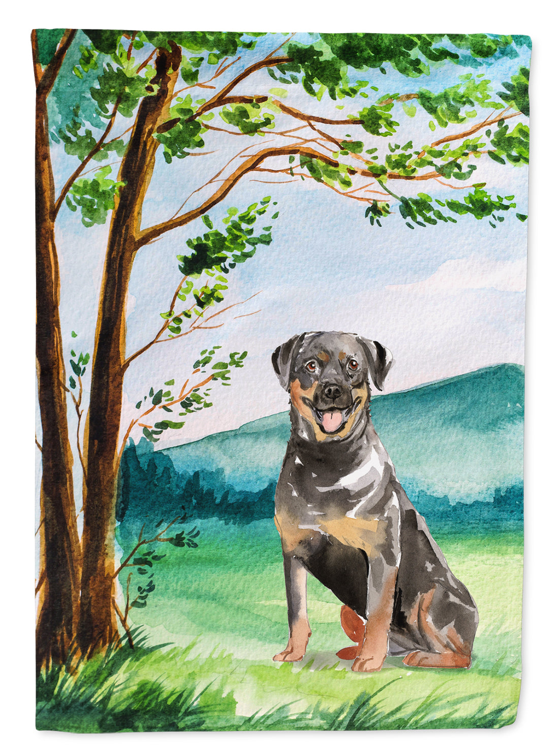 Under the Tree Rottweiler Flag Canvas House Size CK2562CHF