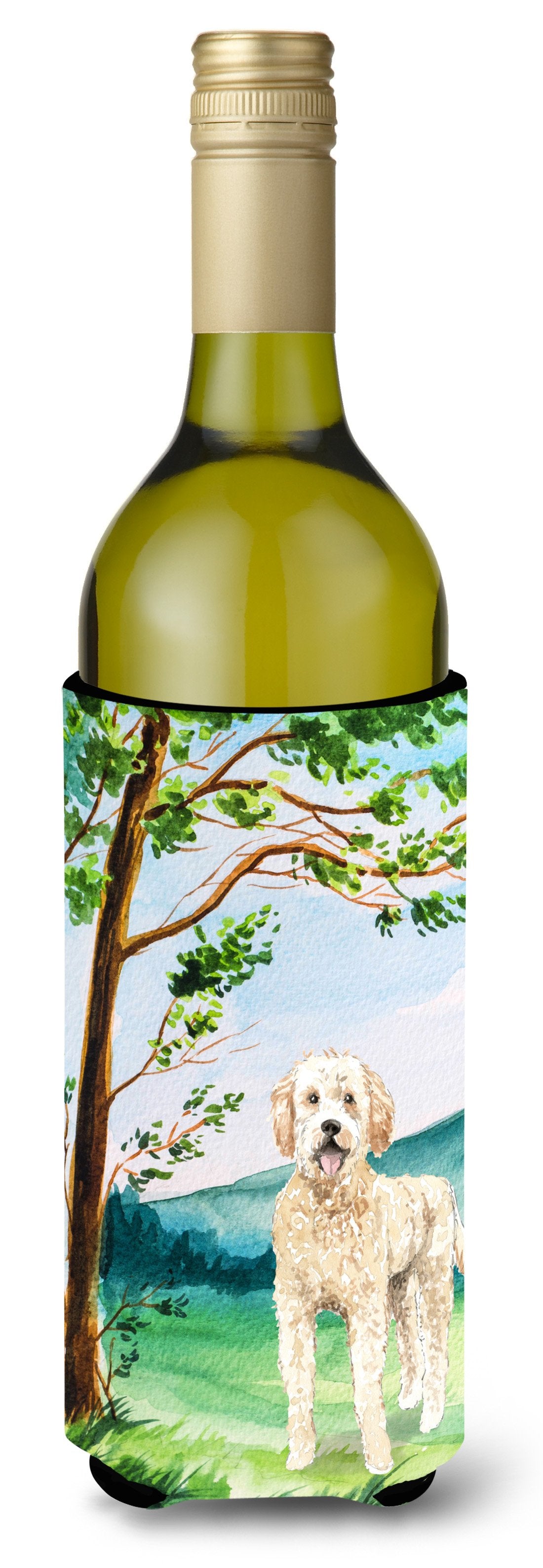Under the Tree Goldendoodle Wine Bottle Beverage Insulator Hugger CK2573LITERK by Caroline's Treasures