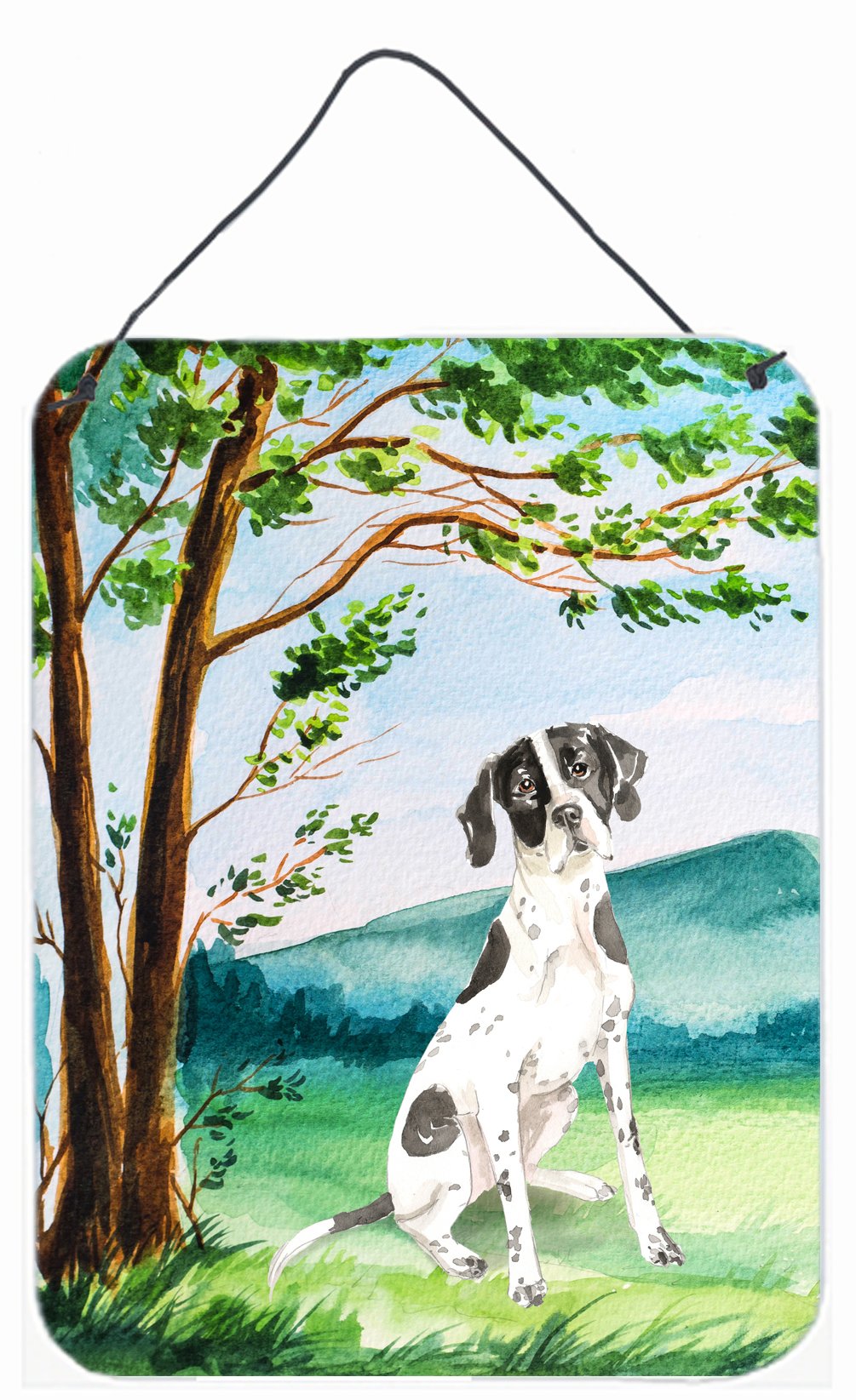 Under the Tree English Pointer Wall or Door Hanging Prints CK2574DS1216 by Caroline&#39;s Treasures