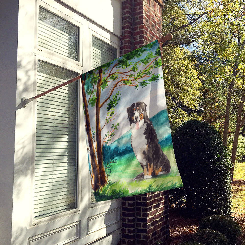 Under the Tree Bernese Mountain Dog Flag Canvas House Size CK2583CHF