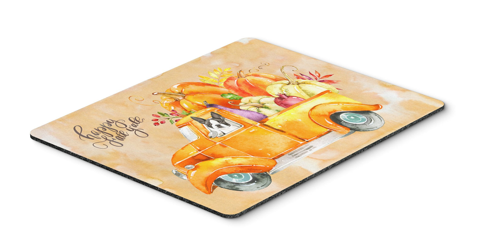 Fall Harvest Boston Terrier Mouse Pad, Hot Pad or Trivet CK2610MP by Caroline's Treasures