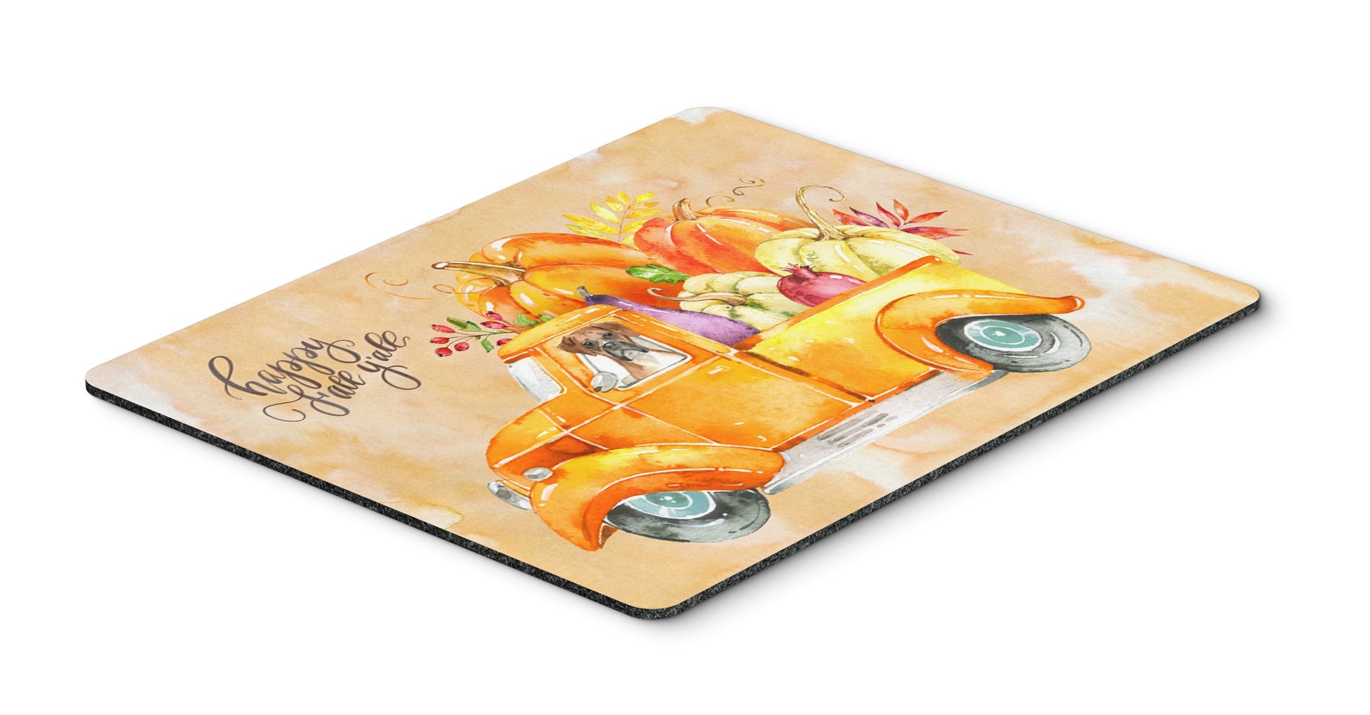 Fall Harvest Boxer Mouse Pad, Hot Pad or Trivet CK2612MP by Caroline's Treasures
