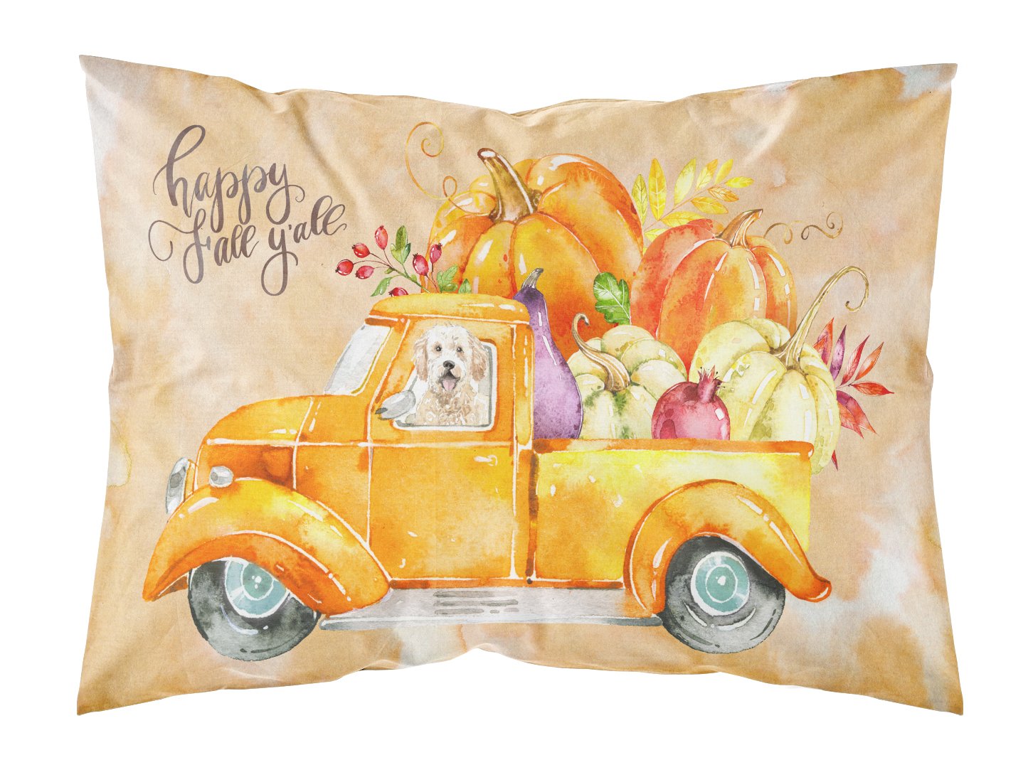 Fall Harvest Goldendoodle Fabric Standard Pillowcase CK2618PILLOWCASE by Caroline's Treasures