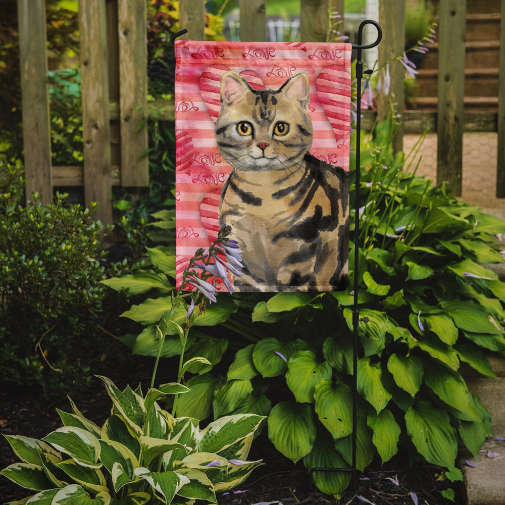 American Shorthair Brown Tabby Cat Love Flag Garden Size CK3043GF