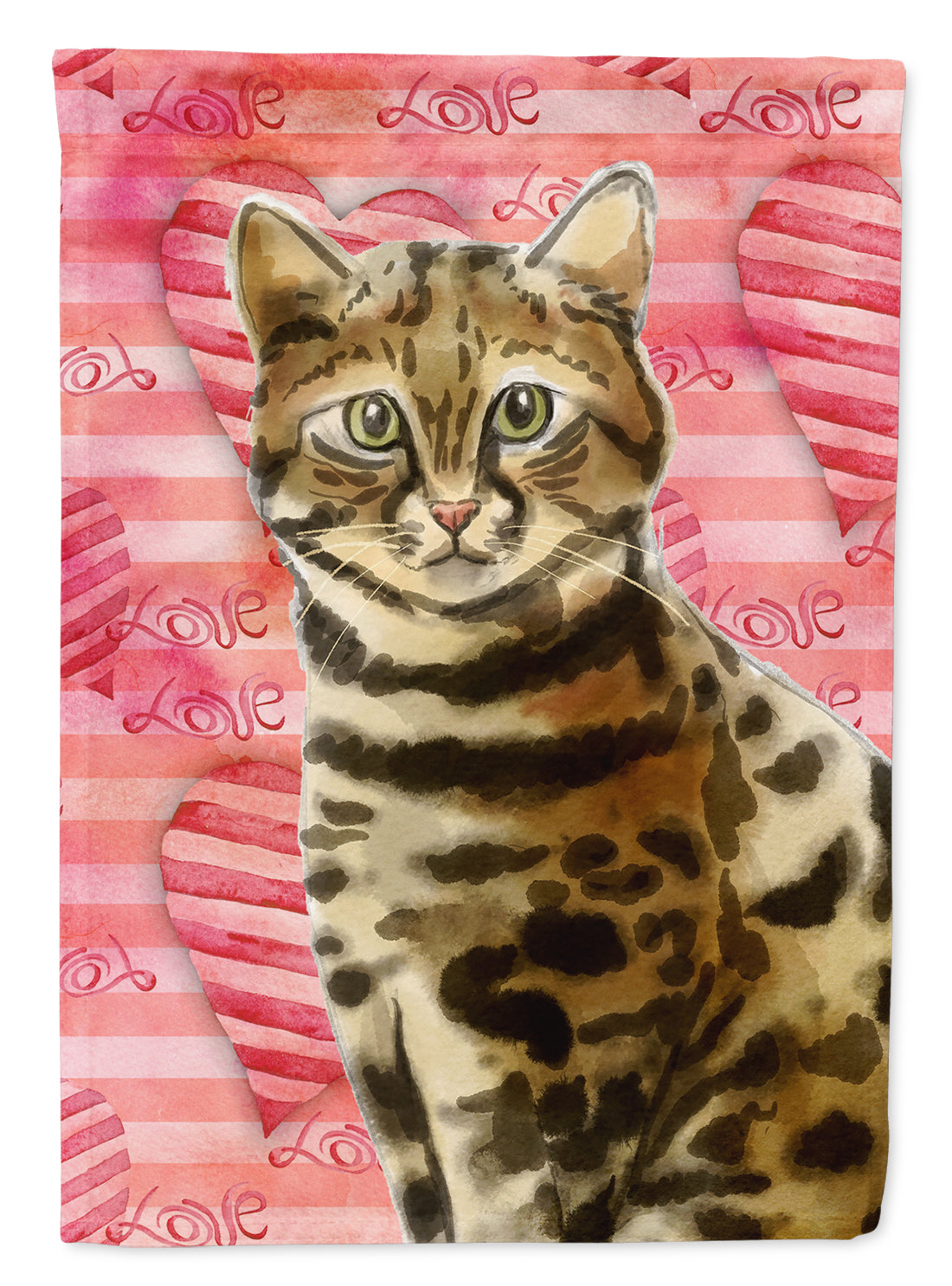 Bengal Cat Love Flag Canvas House Size CK3045CHF