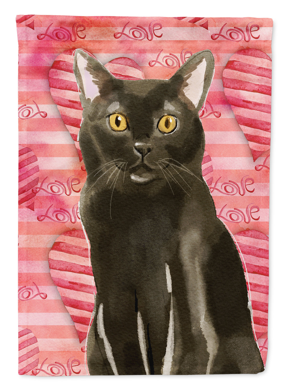 Bombay Cat Love Flag Canvas House Size CK3047CHF